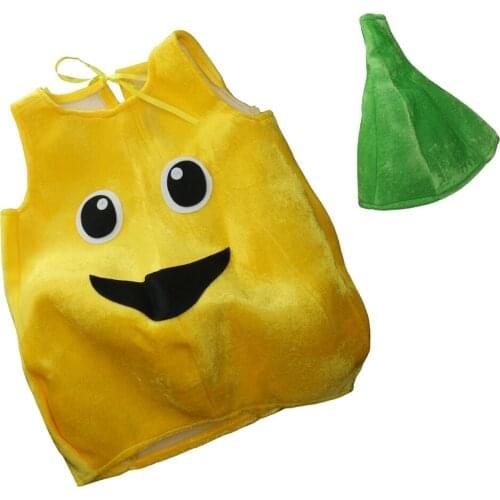 Yellow Pear Unisex School Play Party Costume Children Clothing Fruit Outfit
