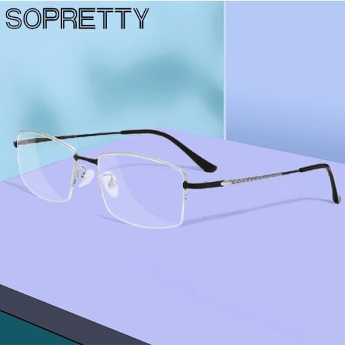 DESIGN Pure β Titanium Men Prescription Glasses Retro Myopia Eyeglasses ,Business Frames Half Frames Optical Glasses Frame F1845