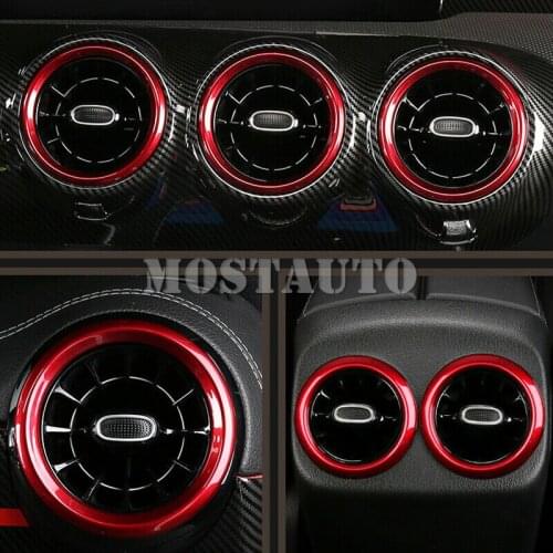 For Mercedes-Benz A-Class W177 2019-2021 Red ABS Air Condition AC Vent Outlet Cover Car Accessories Interior Car Decor Car Trim