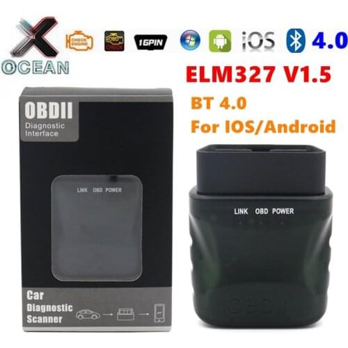 ELM327 V1.5 OBD2 Scanner Bluetooth 4.0 V015-1 OBD 2 Car Diagnostic Reader for IOS/Android/PC V015 ELM 327 BT4.0 ST Chip Scanner