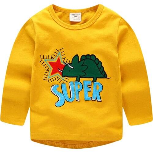 Autumn style cartoon anime European and American T-shirt New long-sleeved childrens clothing Boys and girls T-shirts Cotton mid