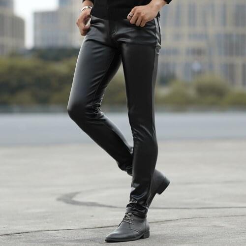 HOO 2021 autumn of cultivate ones morality play high fashionable young tight leather pants and feet locomotive PU leather pants