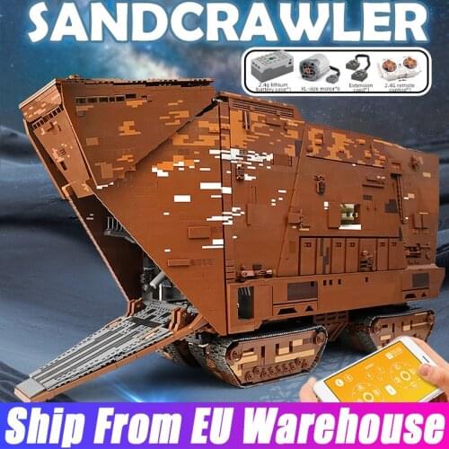 Mould King 21009 Star Toys MOC 13289 The Cavegod UCS Sandcrawler Model With Motors Building Blocks Bricks Kids Christmas Gifts