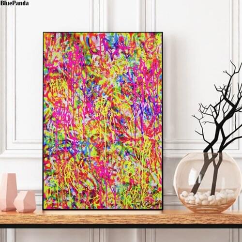 Colorful Lines Abstract Art Poster Street Paintings On Canvas Modern Art Decorative Wall Pictures Home Decoration
