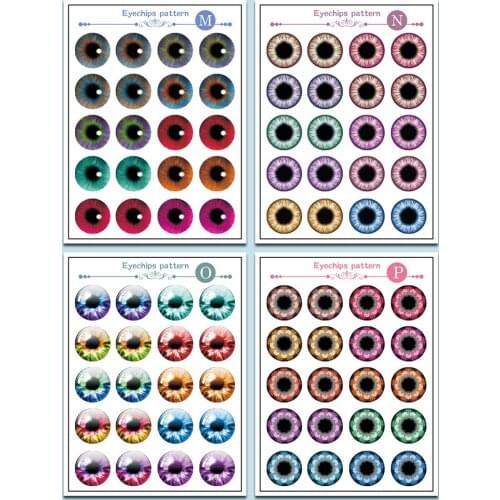 Blyth doll eyes chips pattern it suitable for 1/6 ICY and blyth dolls glass Transparent eye chips eyeball