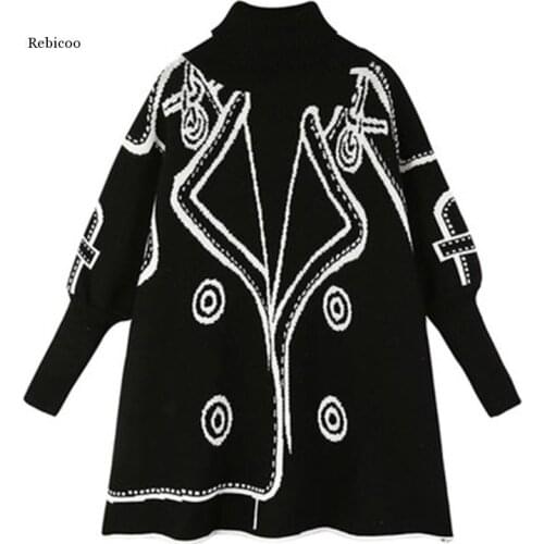 Korean Jacket For Women Turtleneck Batwing Long Sleeve Hit Color Skirt Hem Patchwork Loose Plus Size Coats Female
