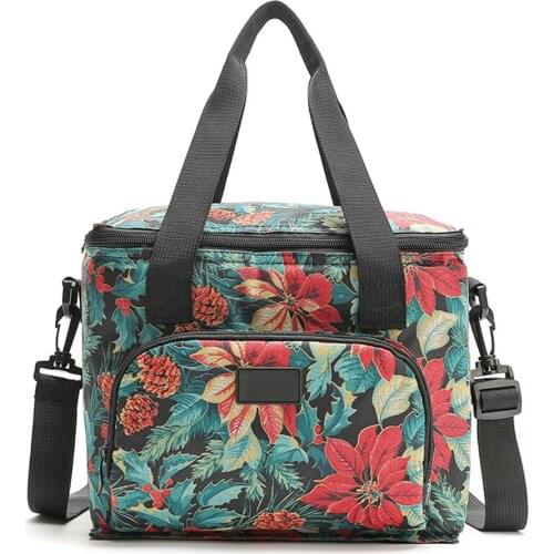 Oxford Insulated Lunchbox Tote Thermal Handbag Cooler Picnic Print Portable Lunch Bag