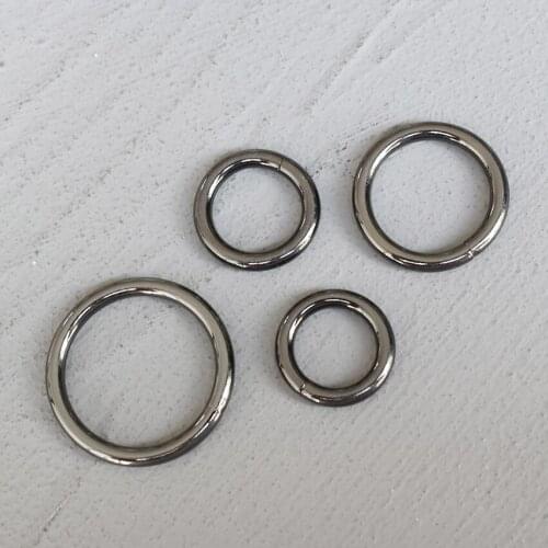 50 Pcs 15/20/25/30mm Gun Black O Ring Metal Buckle for Strap Dog Chain Webbing Snap Clasps Purse Bag Handle Connector Leather