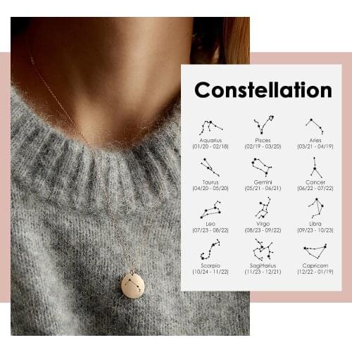 Minimalist 316L Stainless Steel Necklace Trendy Star Constellations Gold Color Pendant Choker Necklace Wholesale Jewelry Gift