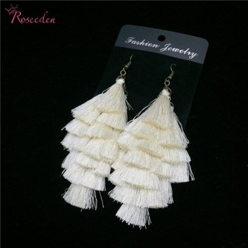 A lot of layers Bohemian Fringed Tassel Earrings High Quality Fashion Women Drop Dangle Earring Jewelry RE3299