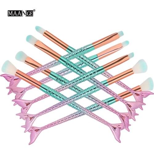 Pro 6-10pcs Makeup Brushes Set Mermaid Shell Beauty Cosmetic Tool Powder Foundation Eye Shadow Concealer Lip Make Up Brush Kits