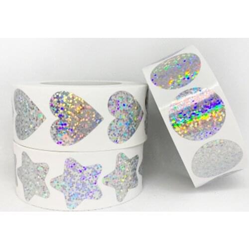 500pcs laser Love five-pointed star round stickers for gift package sealing labels sticker adhesive stationery sticker