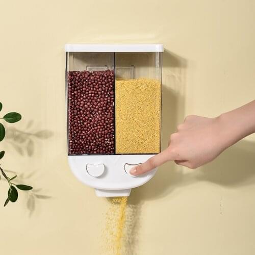 Wall Hanging Whole Grains Food Storage Container Kitchen Grain Rice Beans Sealed Jars Oatmeal Dispenser Food Storage Box