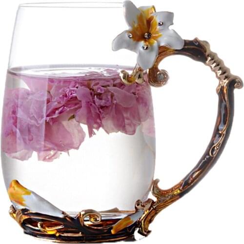 New Heat-resistant Glass Enamel Coffee Cup Mug European Simple Creative Dinkware With Gift Box