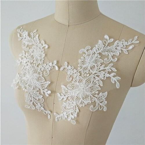 10 Pcs/bag New Border Lace Applique Patch Wedding Veil Headdress Dress Jeans Jacket DIY Decoration Accessories