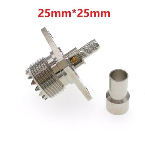 10pcs UHF SO239 PL259 Female Panel Mount Crimp RF Connector For RG58 LMR195 RG142 RG400 Cable