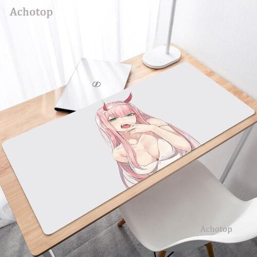 Top Quality Zero Two Mouse Pad Anime Cool Large Desk Laptop Rubber Mouse Mat XXL Large Mouse Pad PC Gamer Gaming Keyboards Mat