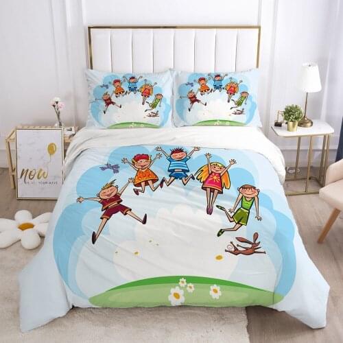 Quilt Covers Pillowcase Bedding Set Duvet Cover Sets Comforter Case Bed Linen Full Twin Size 3D Design Kids Cartoon Bedclothes
