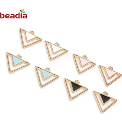 10pcs/bag Big & Small 1.5mm Hole Drop Oil Charms Pendant DIY Craft Jewlery Findings for Bracelet Necklace Earrings