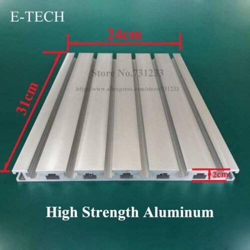 Industrial Aluminum Profile for CNC Engraving Machine Center Guide Rail Working Table 20mm Thick High Strength 310*240 mm