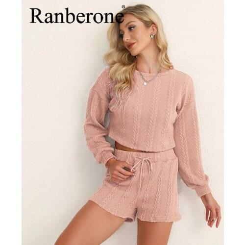 Long Sleeve Pullover T shirt Biker Shorts Jogger Short Sets Women Tracksuit Sexy Outfits Casual Sports Yoga Suit Tracksuit Wives