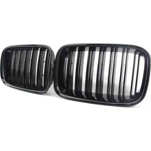 For BMW 3-Series E36 1992-1996 Gloss Black Double Slat Front Racing Grille Grill 318i 325i 320i