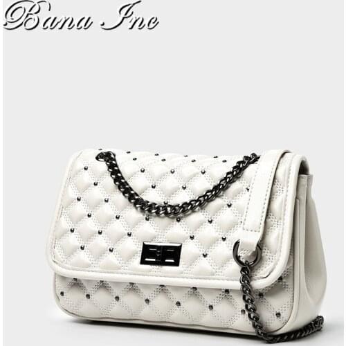 Luxury Handbags For Women Metale Chain Sigle Shoulder Bag Luxury Qualiy Totes Bag Rivet Leather Crossbody Bag Women Satchel