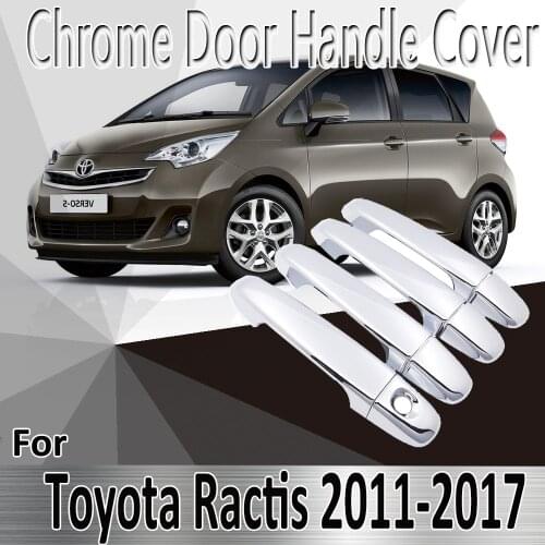 For Toyota Ractis Verso-S Space Verso Subaru Trezia 2011~2017 Styling Stickers Chrome Door Handle Cover Refit Car Accessories
