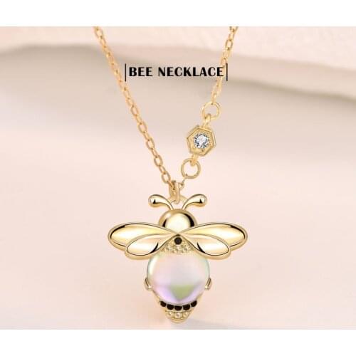 Thaya 2021 Aurora Bee Pendant Necklace Original Design s925 Silver Rose Gold Women Necklace Elegant Fine Jewelry Birthday Gift