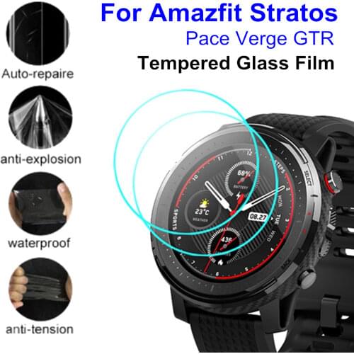 2pcs Tempered Glass/HD TPU Screen Protector Film Cover For Xiaomi Huami Amazfit Stratos 3 2 Pace Verge GTR 47mm 42mm Smart Watch