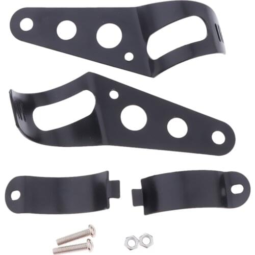 1 Pair Steel Fork Ear/ Headlight Side Mount Clamp Brackets for Motorcycle Universal Motorbike Chopper (38-51mm)