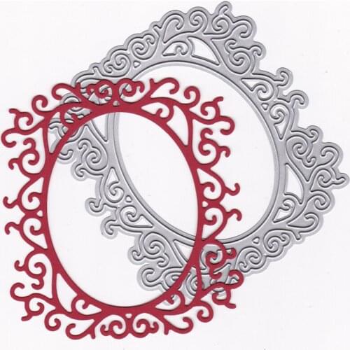 1pcs Oval Pattern Photo Frame Metal Cutting Dies Embossing Stencil for DIY Scrapbooking Decor Album Paper Card Making Craft Dies