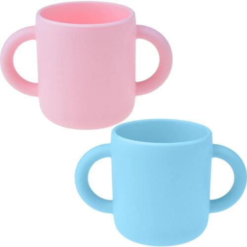 140ML Food Grade Silicone Water Cup With 2 Handles For Children Anti-scald Baby Drinking Cup Mug Safe And Healthy