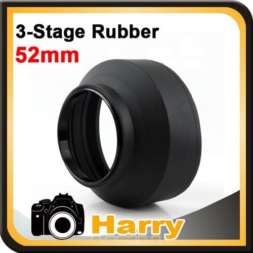 2pcs 52mm 3-in-1 3-Stage Collapsible Rubber Lens Hood for canon for nikon for sony DSLR