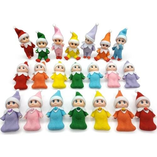 3pcs/A Lot 7cm Toddler Baby Elf Dolls with Movable Arms Legs Doll House Accessories Christmas Dolls Baby Elves Toy For Kids