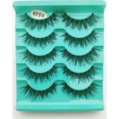 5 Pairs made Messy Cross Natural False Eyelashes Eye Lashes Extension Makeup Tools wholesale