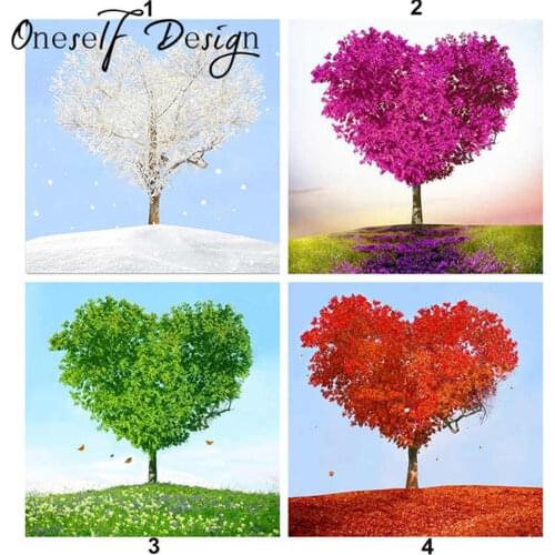 DIY 5D Diamond Painting Heart Diamond Mosaic Sale 5D Diamond Embroidery Full Set Diamond Embroidery The four seasons trees