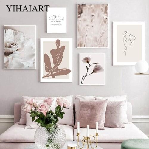 Bohemia Nature Landscape Canvas Wall Print Nordic Women Abstract Poster Flower Art Painting Simplicity Picture Home Decoration