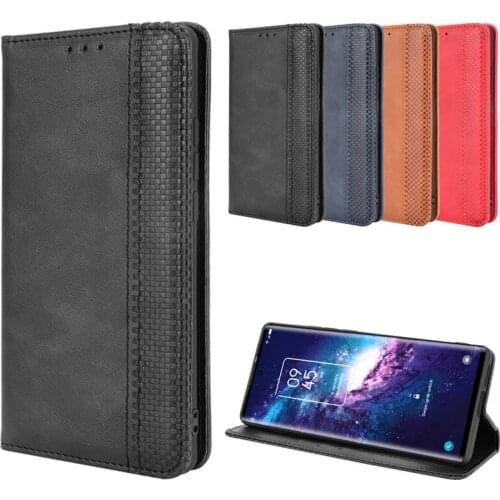 For TCL 20 Pro 5G Case Vintage Business Cover Stand Holder Shell Shockproof Wallet Capa Smart Coque for TCL 20Pro Para
