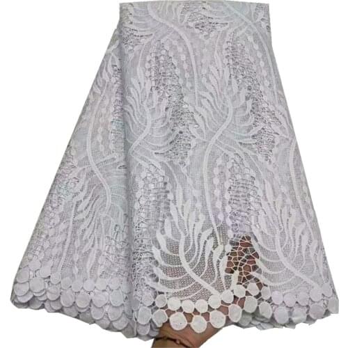 Pure White African Lace Fabrics High Quality Milk Silk Lace Fabric For Wedding Latest French Mesh Lace Fabrics QX-120