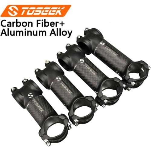 TOSEEK Carbon Bike Stem MTB Bicycle Stem 6/17 Degree 31.8*60-120mm Bike Handlebar Stem for Mountain Bike Road Bike BMX