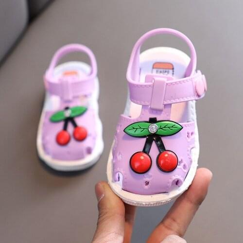 Childrens sandals summer baby Baotou shoes 1-4 years old childrens princess non-slip breathable soft bottom girl toddler shoes