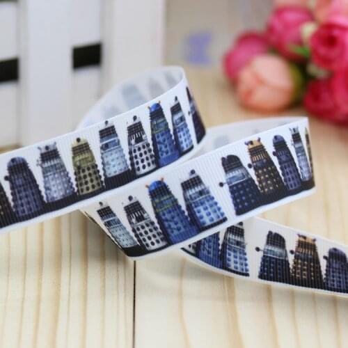 DHK 7/8'' 5yards robot printed grosgrain ribbon hair bow diy party decoration OEM Wholesale 22mm E765