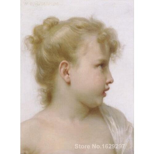 Head Of A Little Girl Paintings by William Adolphe Bouguereau impressionist art High quality Hand painted
