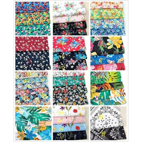 Cotton printed cloth small fresh small broken flower pastoral womens and childrens clothing fabric