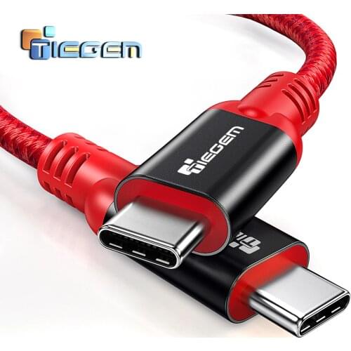 TIEGEM USB Type C Cable 3A USB C to USB-C Cable for Samsung Galaxy S9 Xiaomi Fast Charging Type C Cable for Oneplus USB 3.1 Cord
