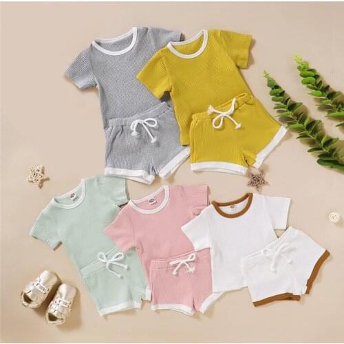 Newborn Baby Boy Girl Clothes Sets Short Sleeve Tops T-shirt+Shorts Pants Baby Girls Summer Clothing Causal Sportswear Outfits