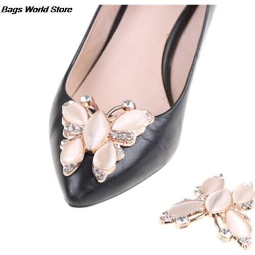 Crystal Decorations Shoes Clips Bridal Wedding Party Shoes Accessories Women Elegant Shoes butterfly shap Rhinstones Ornament