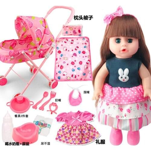 Bebe reborn Talking girl Doll full vinyl body with Nursery Stroller Trolley blinking Drinking newborn babies alive lol doll toys