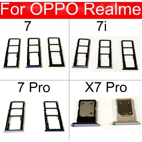 SIM Card Tray For OPPO Realme 7 7i X7 Pro 7Pro X7Pro Sim Card Slot Tray Holder Adapter Replacement Parts